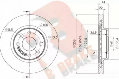 R BRAKE 78rbd13108 -  Тормозной диск